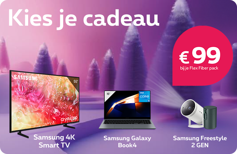 Proximus Flex cadeau kado Samsung TV Projector Laptop