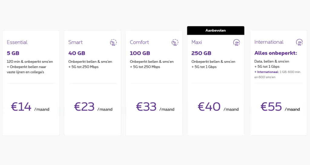 Proximus Business Abonnementen - Essec Telecom Center