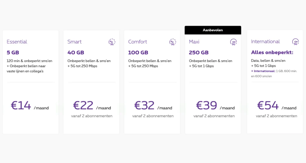 Proximus Business Mobiele Abonnementen - Essec Telecom Center