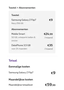 Samsung Z Flip7 in combinatie met abonnement