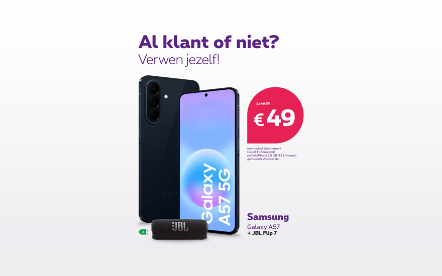 Samsung Galaxy A57 en JBL Flip 7 Promo